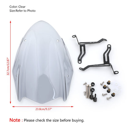 ABS Windscreen Windshield Screen with Bracket For Suzuki GSX-S 750 2017 Generic