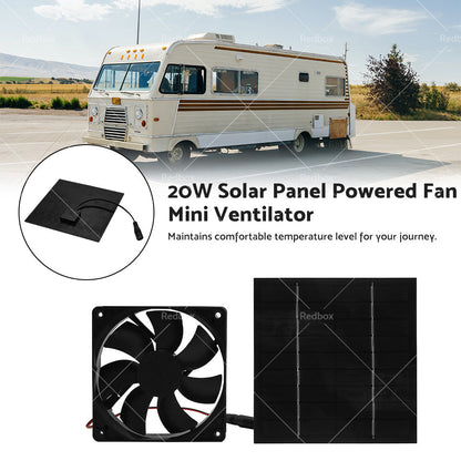 20W Solar Panel Powered Fan Mini Ventilator For Greenhouse Pet or Dog Chicken House-1