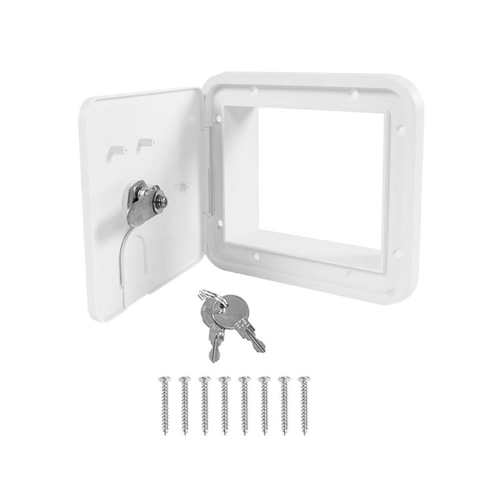 Caravan Utility Door Access Hatch Rectangle 194x165mm Suitable For RV Motorhome With Lock-1