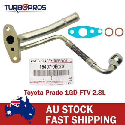 Genuine Turbo Oil Feed&Return Pipe+Gaskets for Toyota Prado 1GD-FTV 2.8L