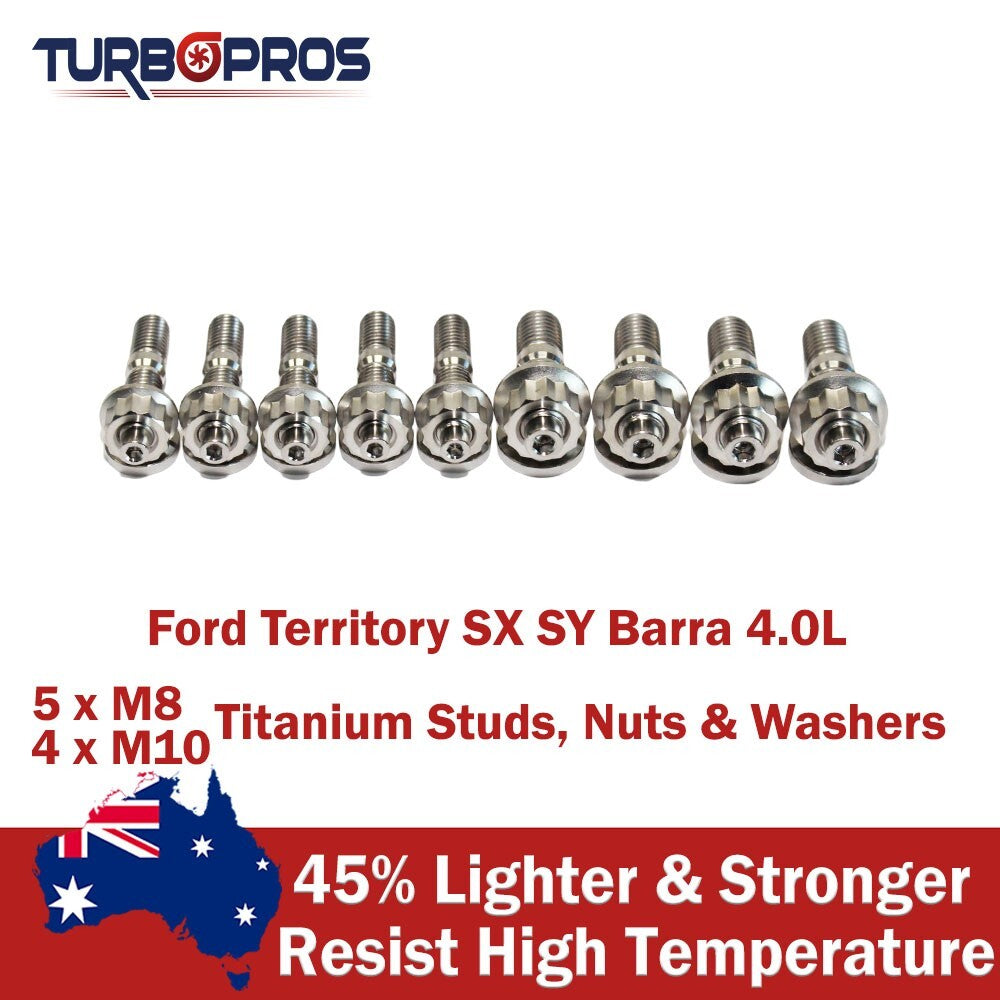 Titanium Turbo Charger Stud Kit for Ford Territory SX SY Barra 4.0L