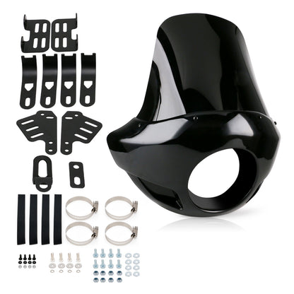 35mm-49mm Forks Most 5.75" Headlights Dyna Windshield Headlight Fairing