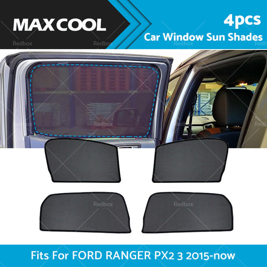 4PCS Magnetic Window Sun Shades for Ford Ranger PX2 2015-2022
