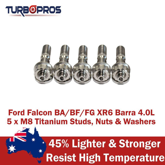 Titanium Turbo to Dump Pipe Stud Kit for Ford Falcon XR6 BA/BF/FG Barra