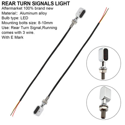 LED Rear Mini Turn Signal Indicator For Sportster Touring Dyna Softail Generic