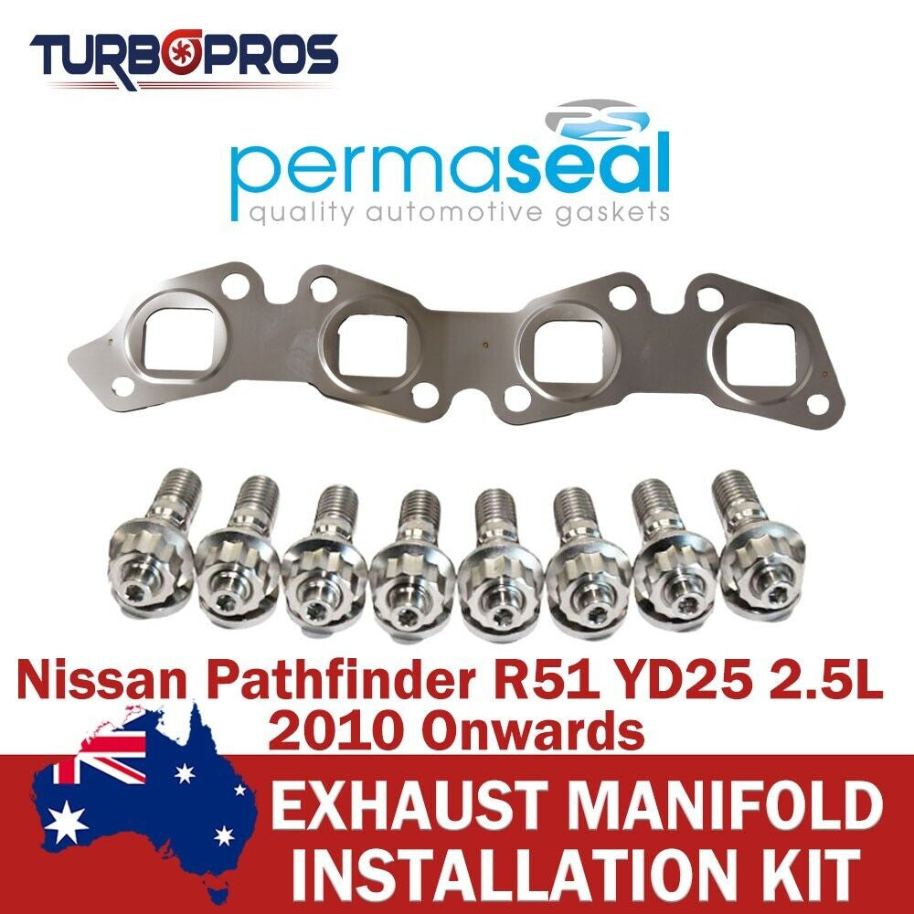 Permaseal Exhaust Manifold Titanium Stud&Gasket Kit for Pathfinder R51 YD25 2.5L