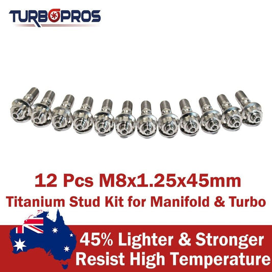 12 Pcs M8X1.25X45Mm Titanium Stud Kit for Manifold & Turbo