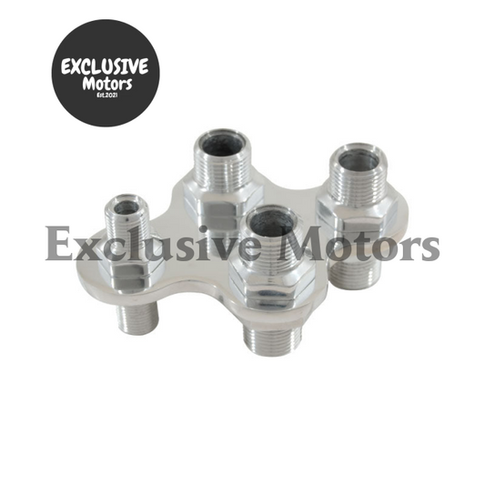 4 Port Polished Aluminum A/C & Heater Bulkhead