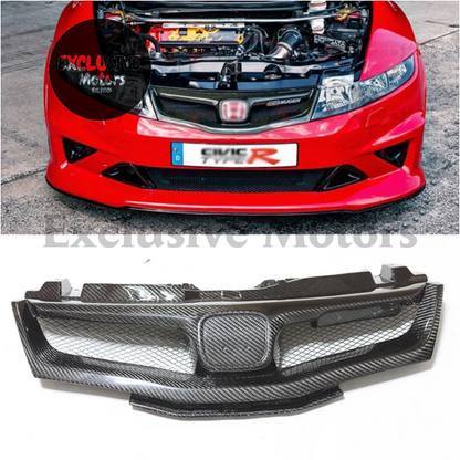 Carbon Fiber Front Grille For Honda Civic Fn Fk Fn2 Type R (2006-2012)