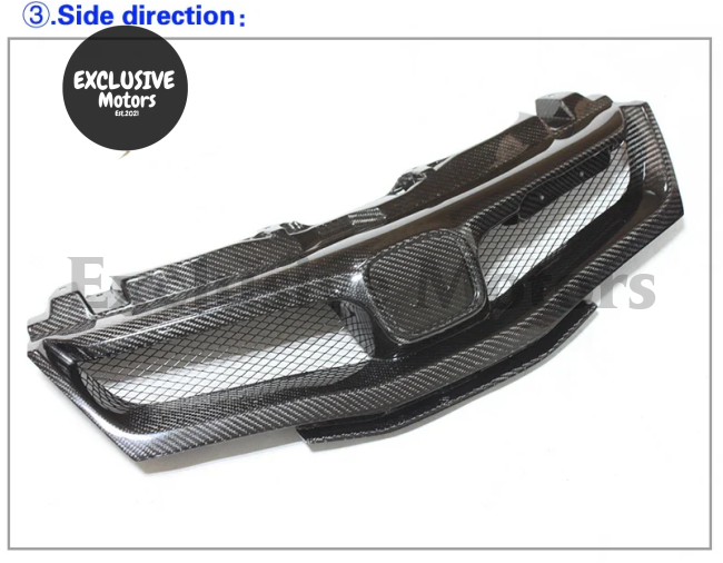 Carbon Fiber Front Grille For Honda Civic Fn Fk Fn2 Type R (2006-2012)