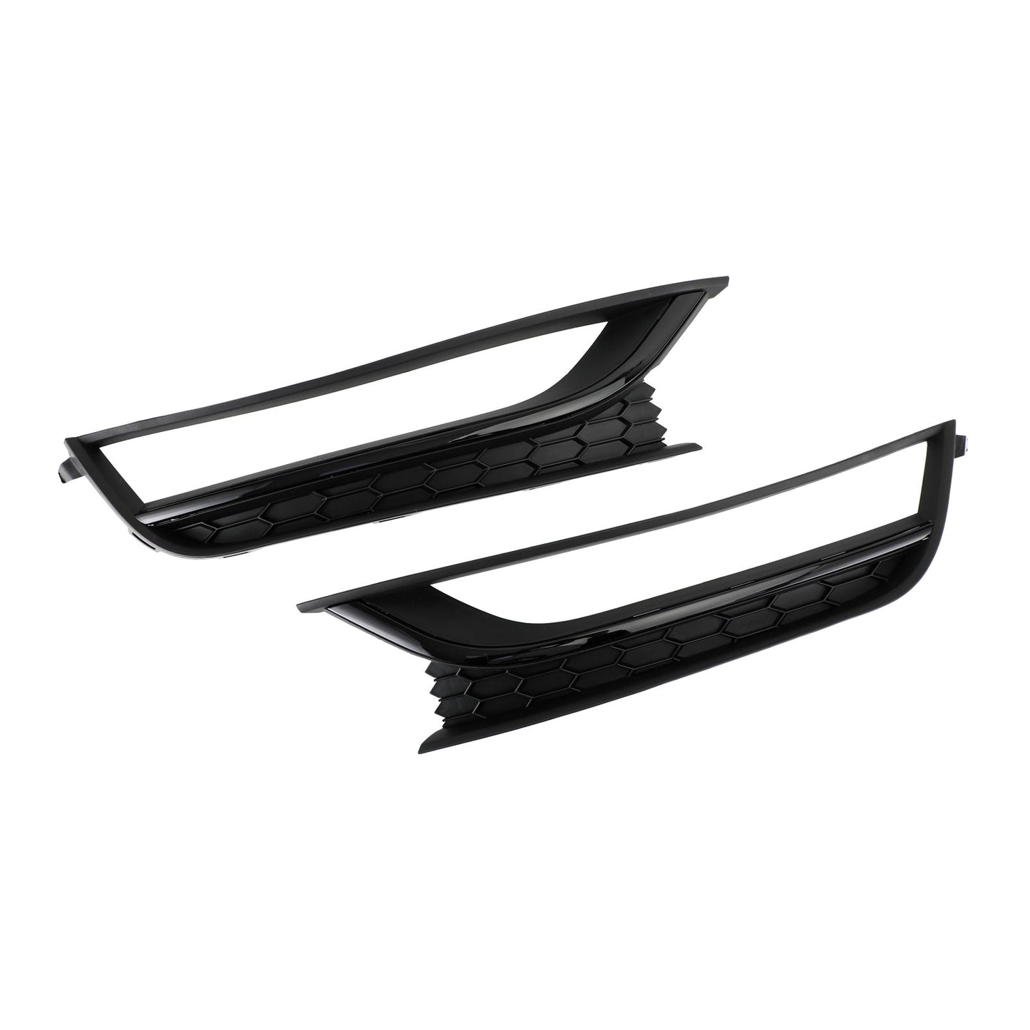 2PCS Front Honeycomb Fog Light Cover for VW Passat Black 12-15