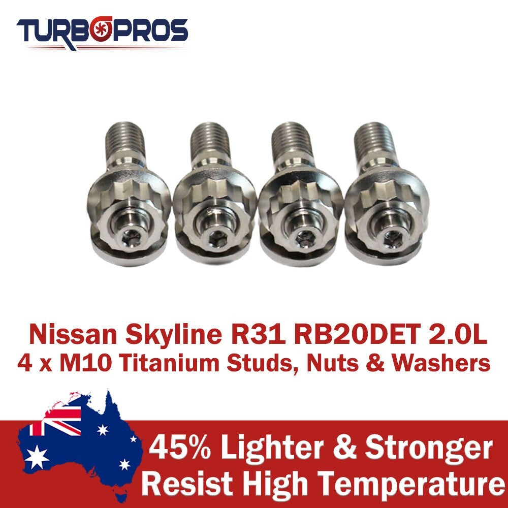 Titanium Turbo to Exhaust Manifold Stud Kit for Nissan Skyline R31 RB20DET 2.0L