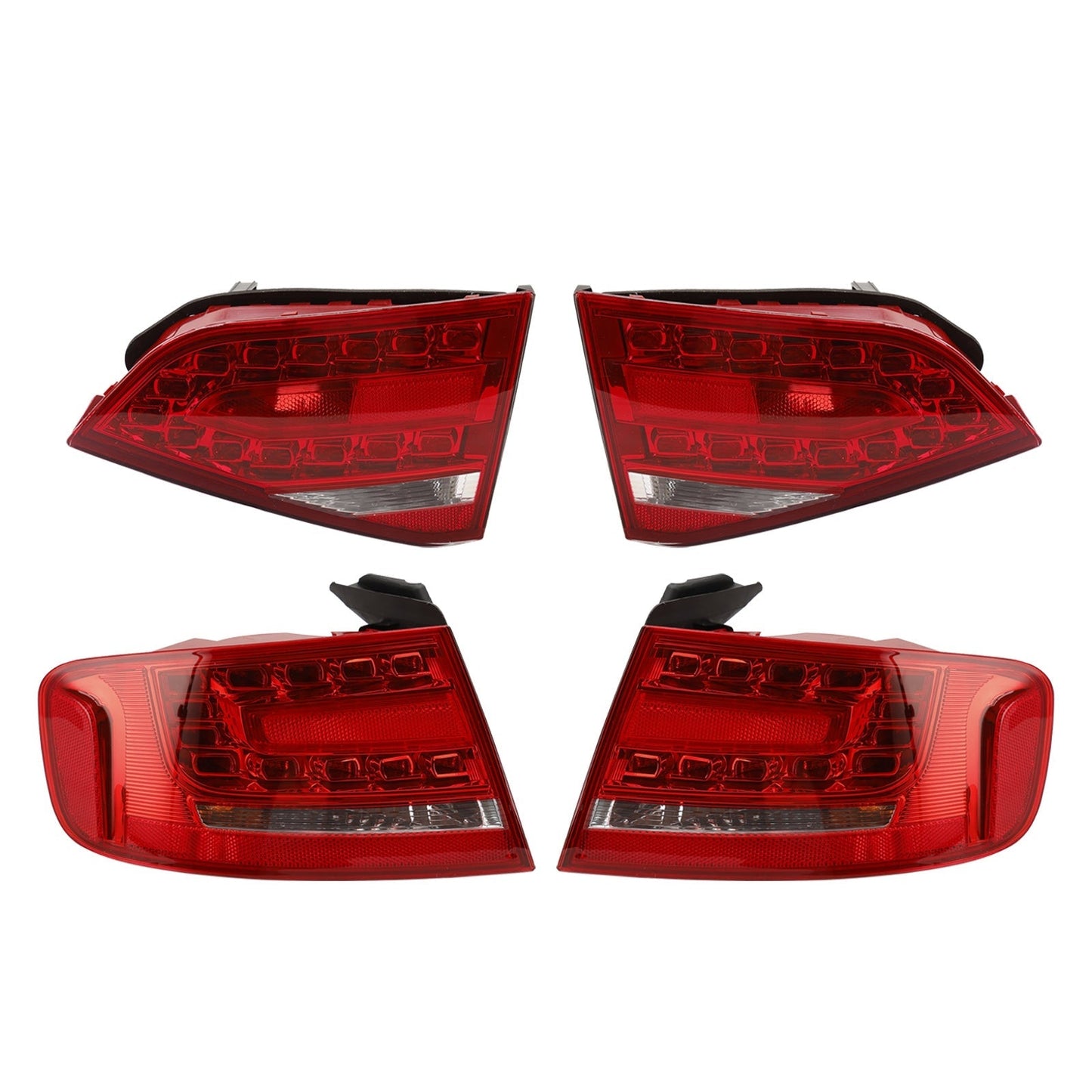 4pcs LED Tail Light Lamp for Audi A4 Outer+Inner Trunk (2009-2012)