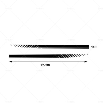 2x Racing Plaid Side Door Fender Skirt Stripes Decals Stickers Car Accessories-3