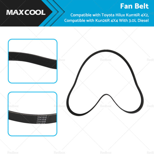 Drive Belt 7PK1515 for Toyota Hilux KUN16R/KUN26R 3.0L Diesel 2005-2015