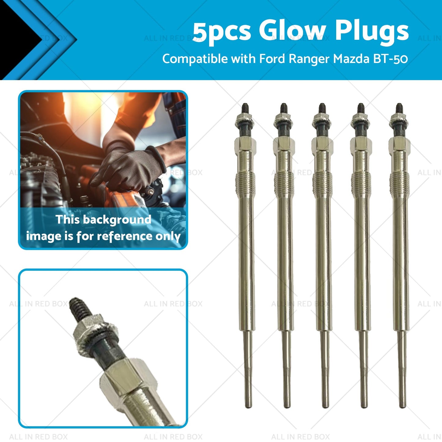 5x Glow Plug for Ford Ranger PX Mazda BT50 3.2L Diesel 2011-2023