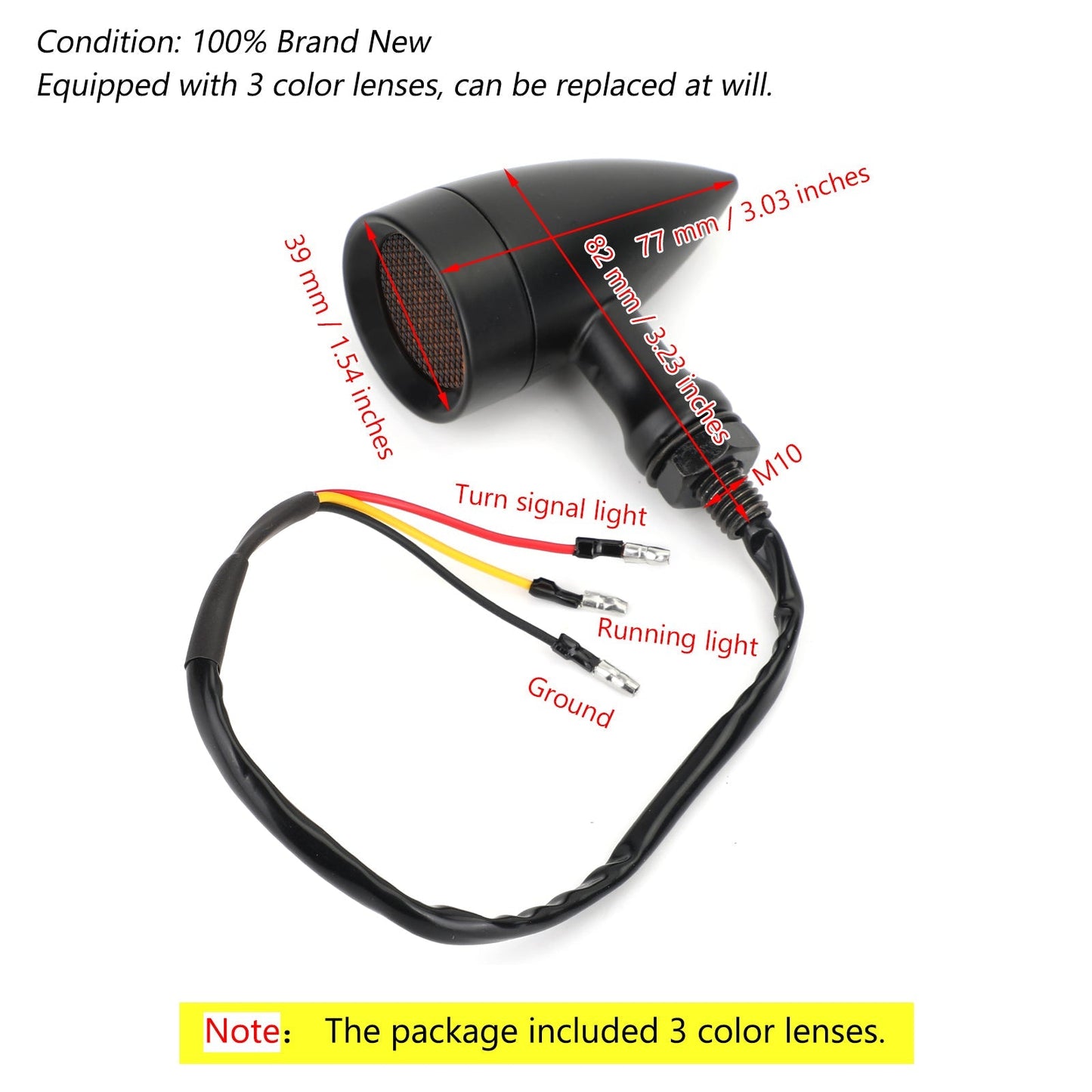 M10 Universal Motorcycle LED Turn Signal Light Indicators Blinker Lamp Generic