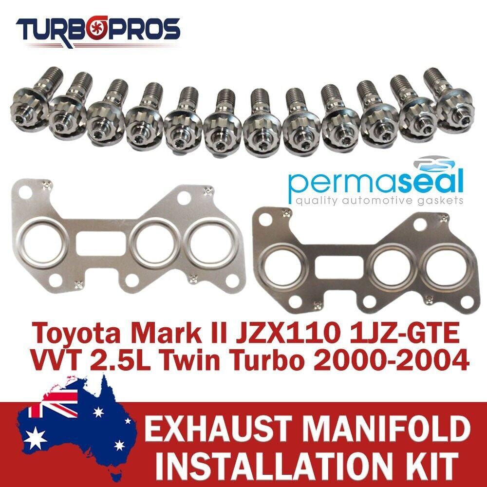 Permaseal Manifold Titanium Stud&Gasket Kit for Toyota Mark II 2.5L Twin Turbo
