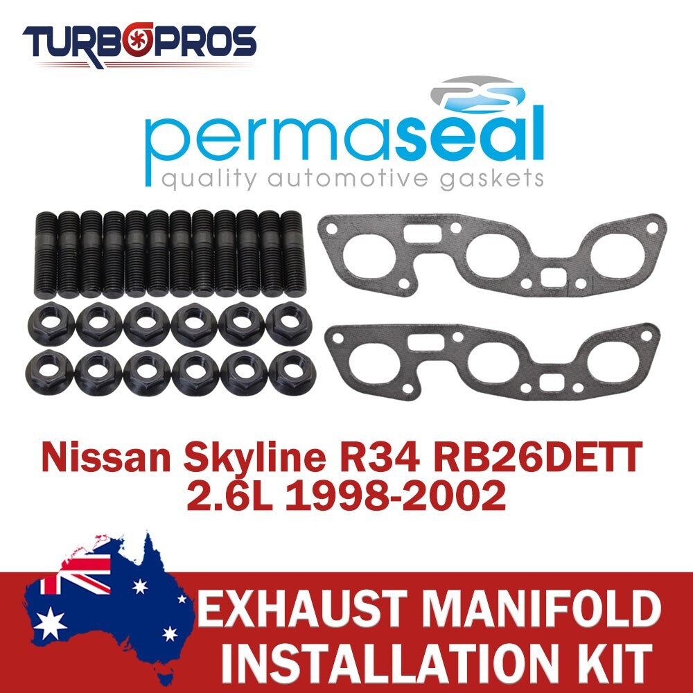 Permaseal Exhaust Manifold Stud&Gasket Kit for Nissan Skyline R34 2.6L 1998-2002