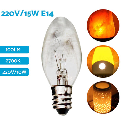 8x 7W/10W 240V E12/E14 Clear Bulbs Suitable For Night Light Replacement Warm Yellow Light-2