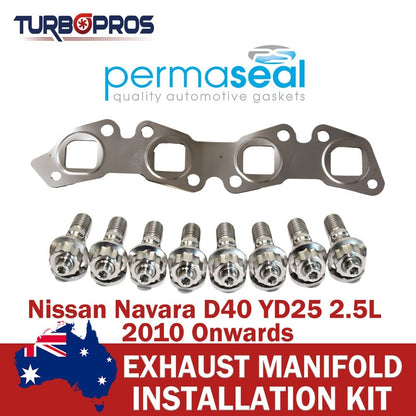 Permaseal Exhaust Manifold Titanium Stud&Gasket Kit for Nissan Navara D40 2.5L