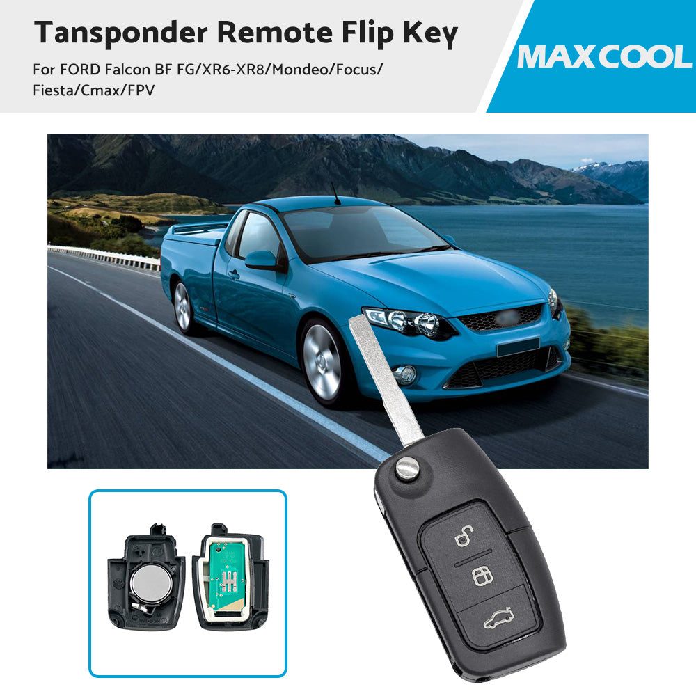 Transponder Remote Key for Ford Falcon Territory Mondeo Focus Fiesta 2005-2016
