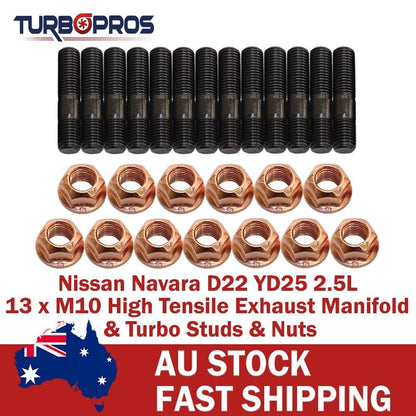 High Tensile Exhaust Manifold & Turbo Stud Kit for Nissan Navara D22 YD25 2.5L