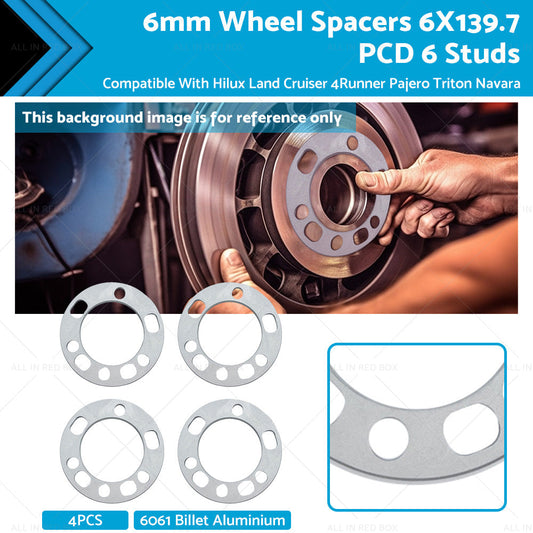 6mm Wheel Spacers for Toyota Hilux/Land Cruiser 6x139.7 Years