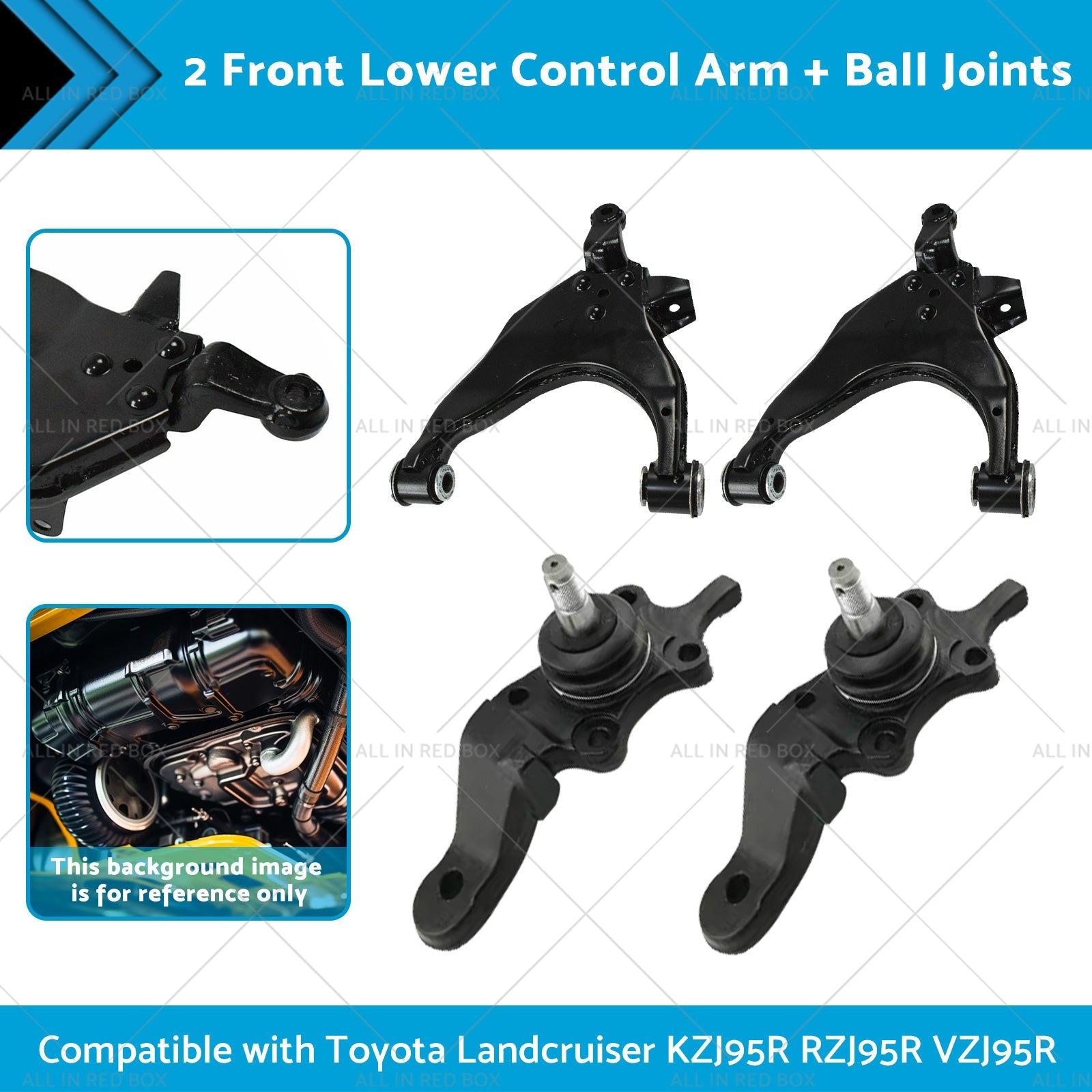 2 Lower Control ArmBall Joint Suitable for 96-03 Toyota Landcruiser KZJ95R-1