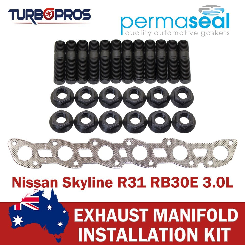 Permaseal Exhaust Manifold Installation Studs&Gasket for Nissan Skyline R31 3.0L