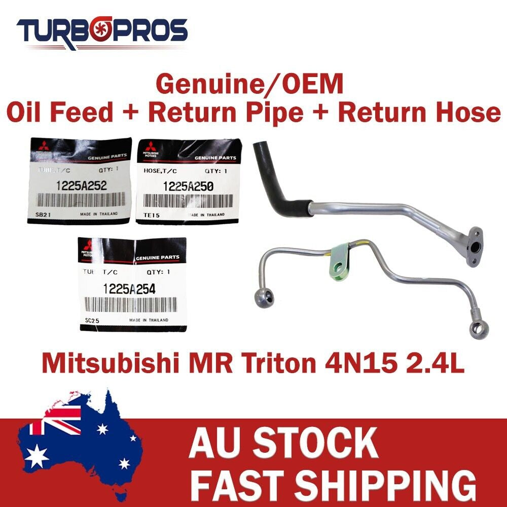Genuine Turbo Oil Feed, Return Pipe & Return Hose for Mitsubishi Triton MQ 2.4L