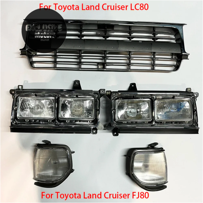 Headlight Assembly With Corner Light For Toyota Land Cruiser Lc80/Fj80