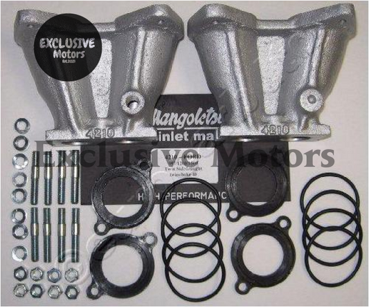 Ford pre-crossflow manifold to suit twin DHLA/DCOE 40s