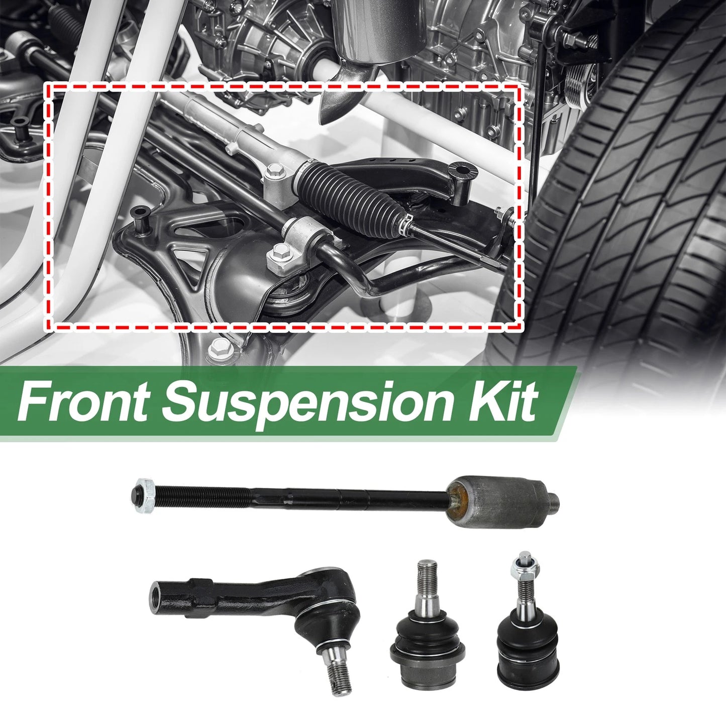 8pcs Front Suspension Kit Tie Rod Ends & Ball Joints for Ford Explorer (2002-2010)