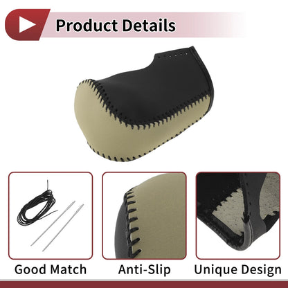 Car Gear Shift Knob Cover for Nissan Murano (2009-2013) Black Beige Faux Leather