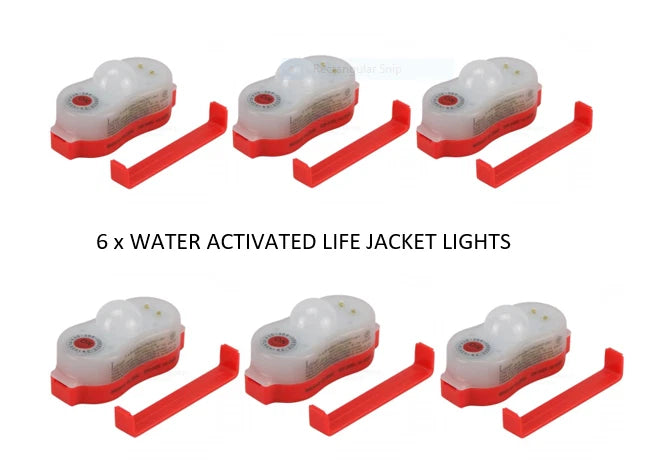 Lifejacket Emergency Light Water-Activated SOLAS Approved - Pack of 6