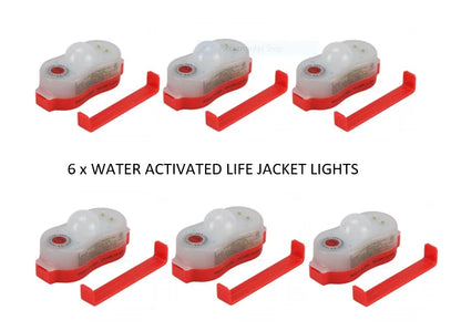 Lifejacket Emergency Light Water-Activated SOLAS Approved - Pack of 6