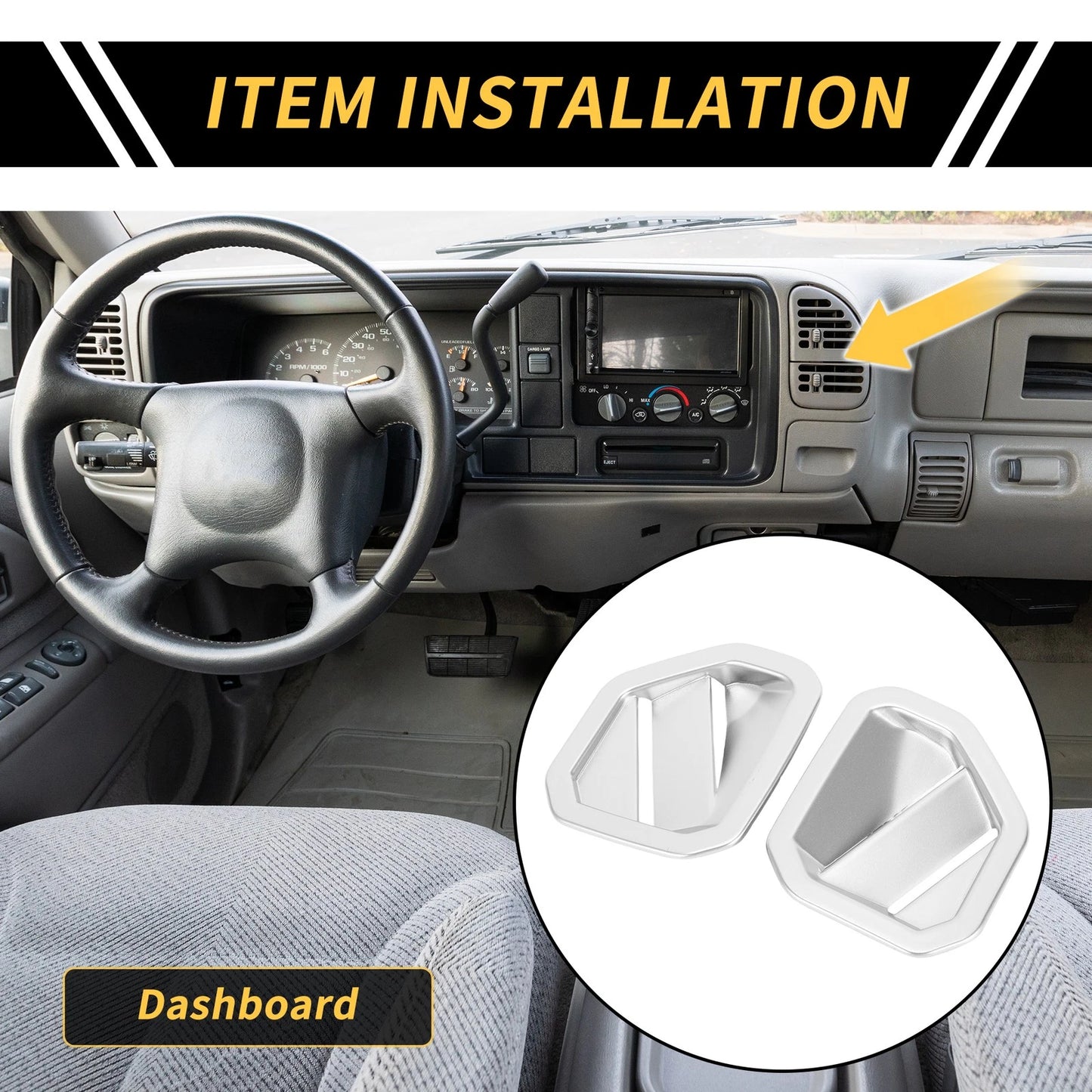 1x Dashboard Side Air Vent AC Outlet Cover Trim for Toyota Tundra (2022–2024)