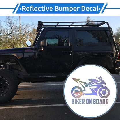 Reflective Bumper Decal Multicolor Laser Square Hollow Motorcycle Pattern