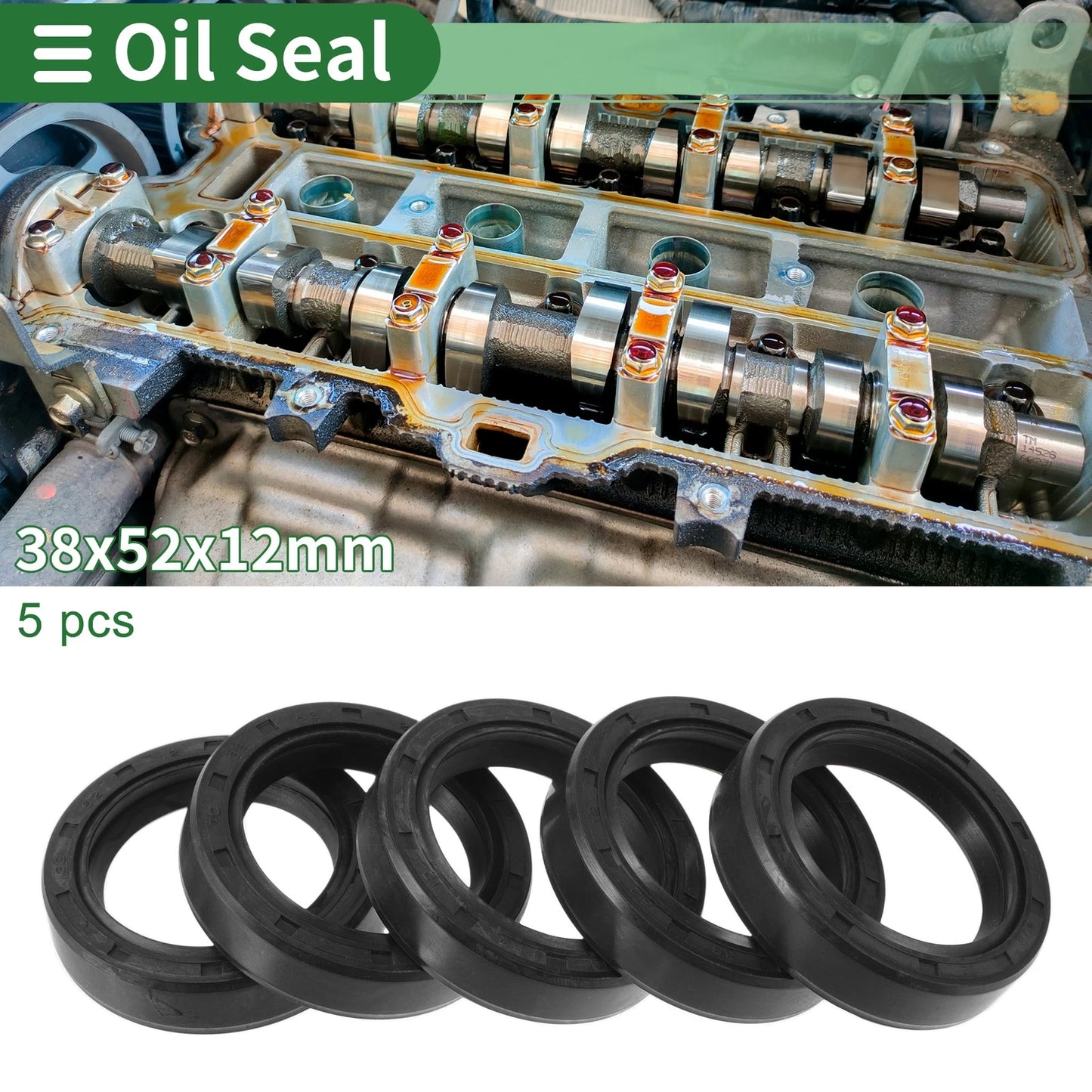 Oil Seal / 38x52x12mm / Rotary Shaft Seal NBR Rubber for Make Model
