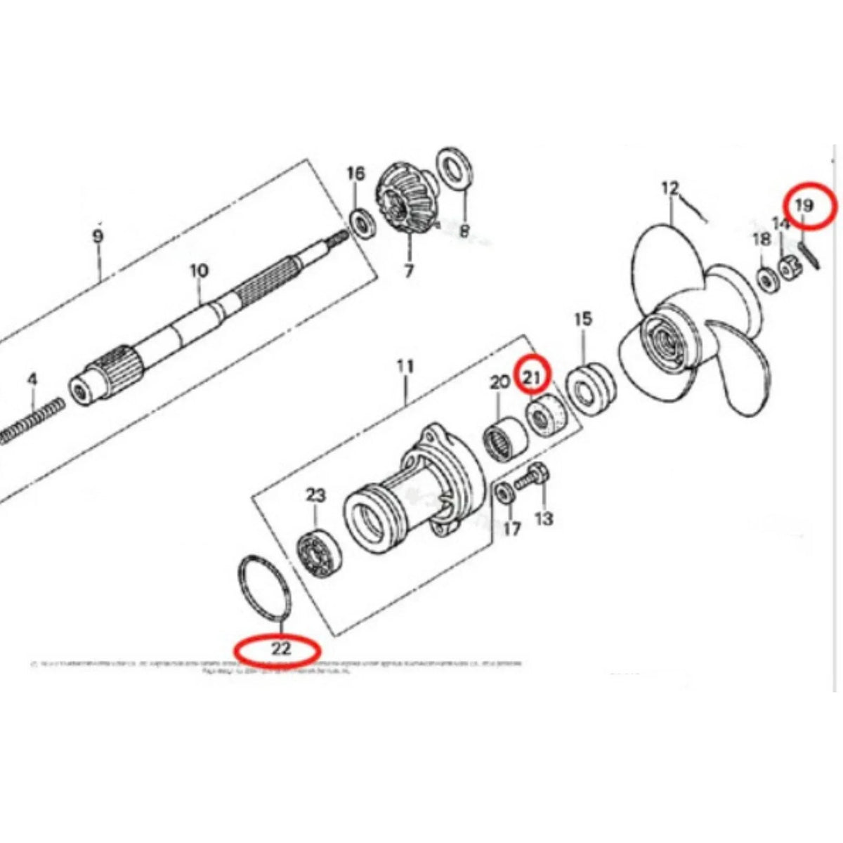 Lower Unit Oil Seal for Honda BF8/BF9.9/BF10/BF20 (1998-2009)