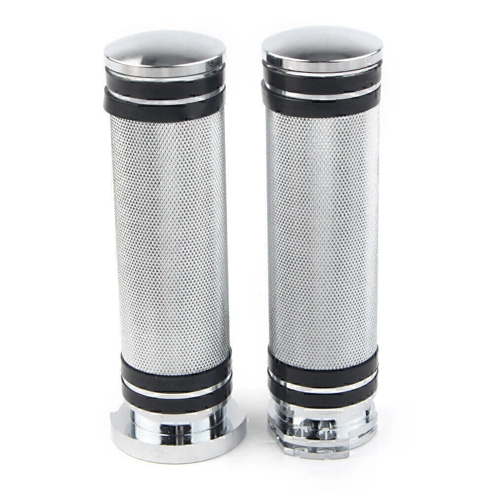 1'' Chrome Handlebar Grips for Harley Sportster, Dyna, Softail, Touring