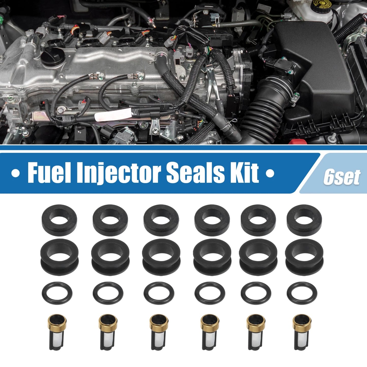 Fuel Injector O Rings Seals with Micro Filters for Toyota Celica (1988-1989)