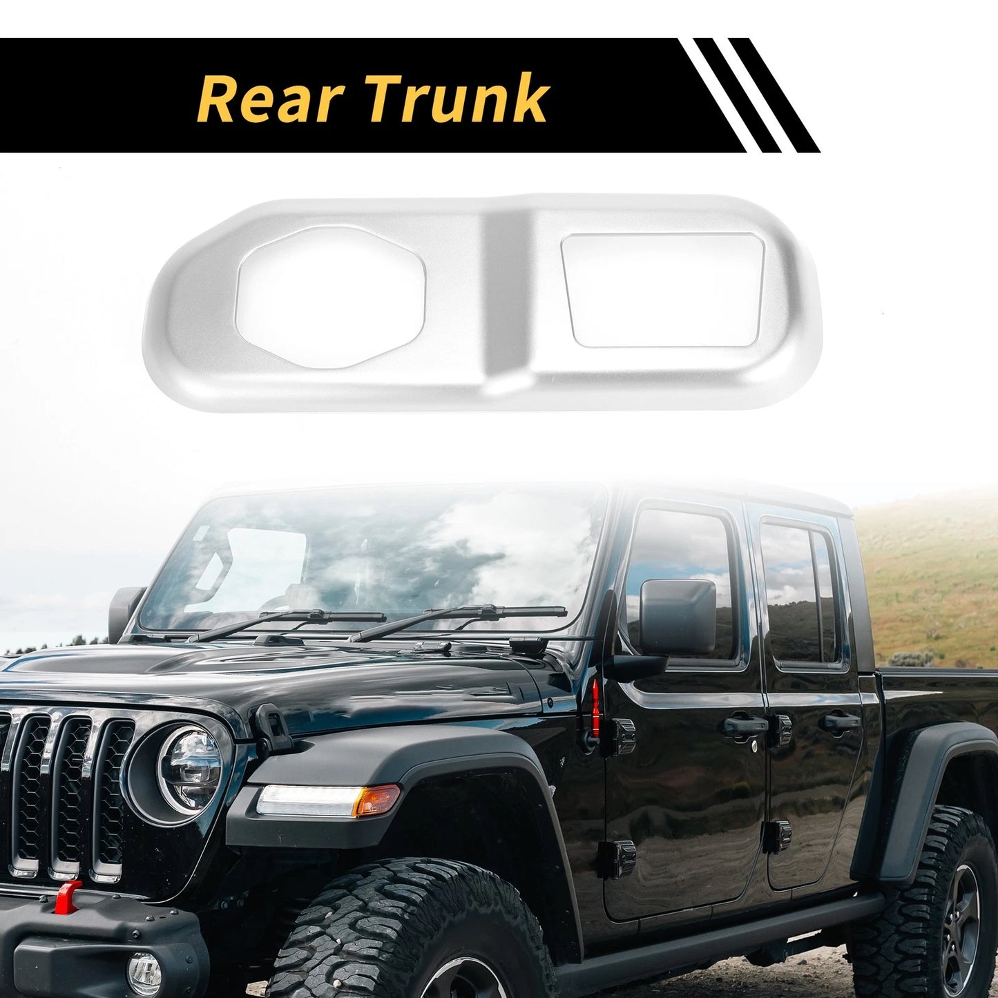 Rear Trunk Lock Panel Cover for Jeep Wrangler JL JLU (2018-2024) Silver Tone