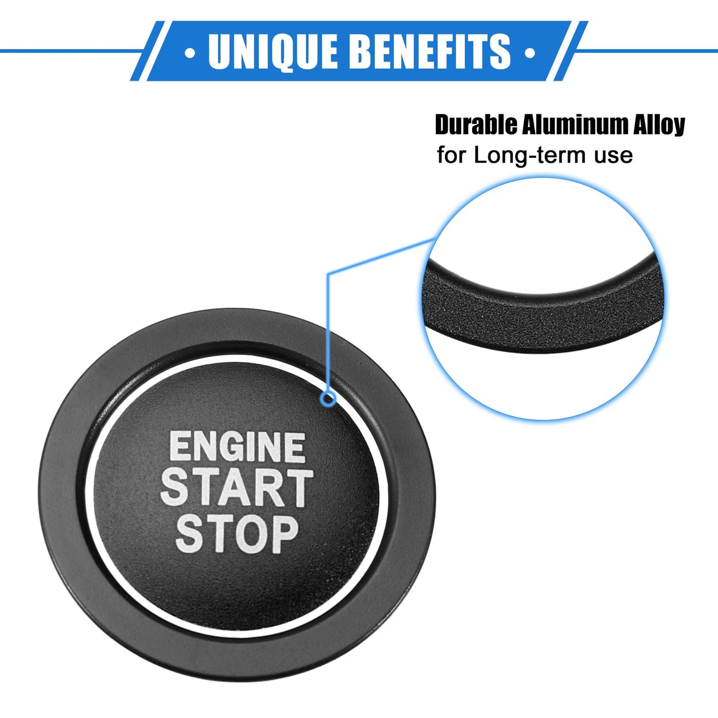 Engine Start Stop Button Cover for Toyota Highlander (2020-2022) Black
