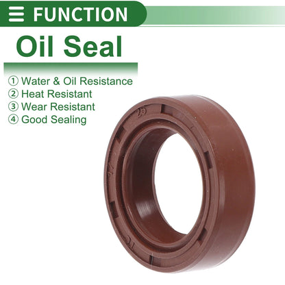 Oil Seal / 17x25x7mm / Rotary Shaft Seal FKM Rubber Brown 5 Pcs