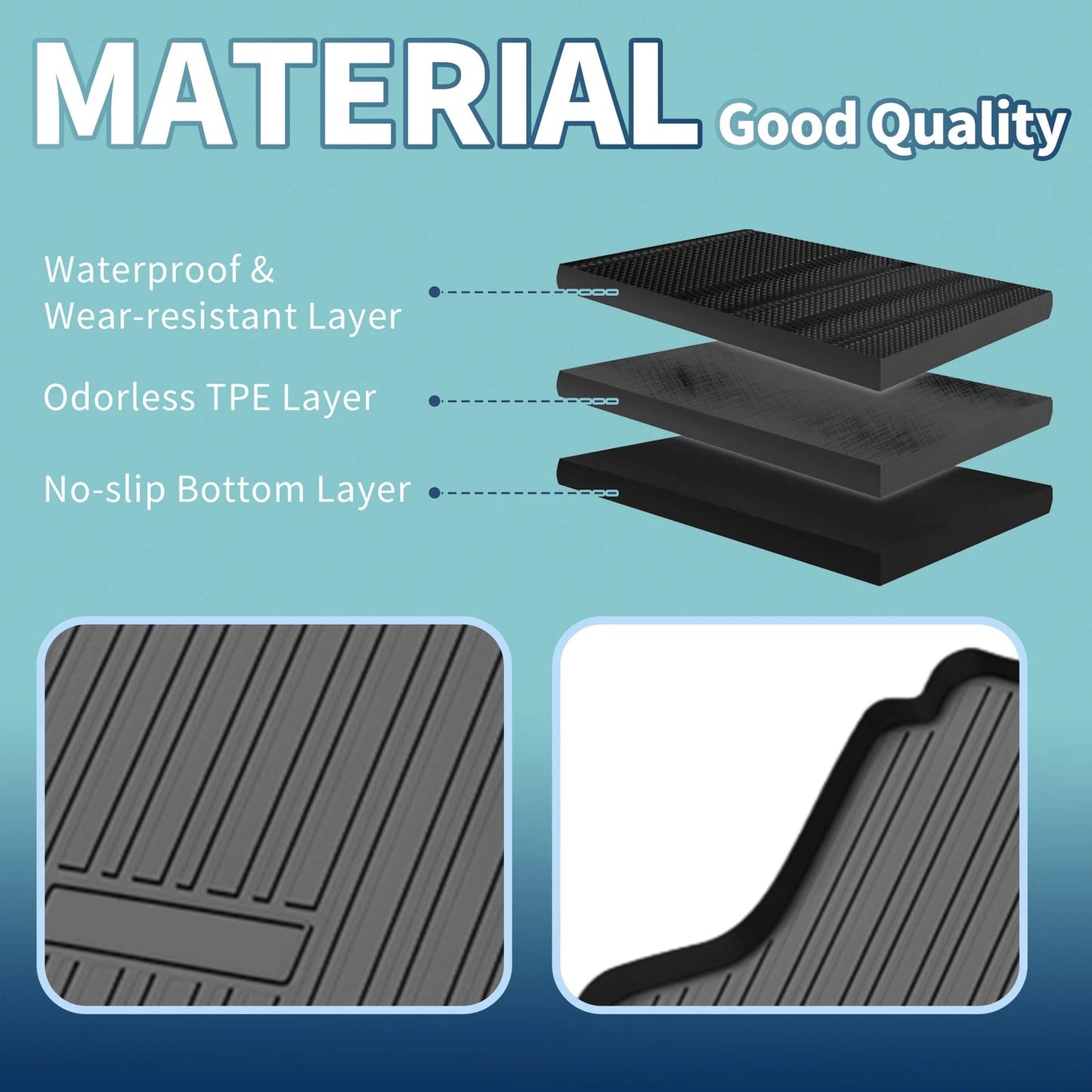 Cargo Liner Rear Trunk Mat for KIA K5, Hyundai Sonata (2020-2024, 2021-2024)