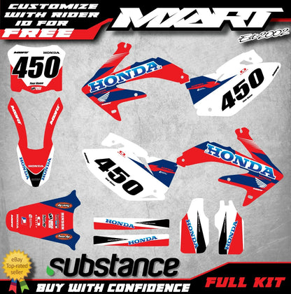 Full Custom Decal Kit for Honda CRF 450 (2008) - VOLT Style Stickers