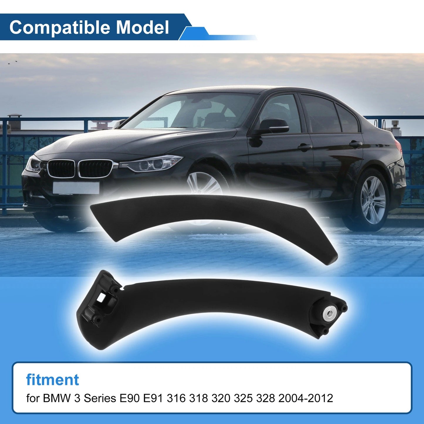 Inner Door Panel Handle for BMW 3 Series E90 E91 (2004-2012) Black