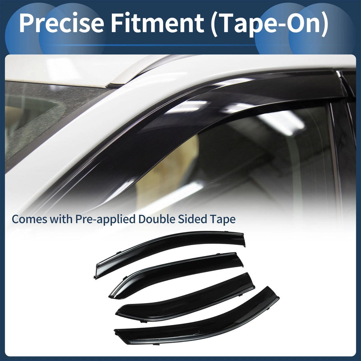 Window Deflectors Black 1 Set for Chevrolet Equinox (2018-2018)